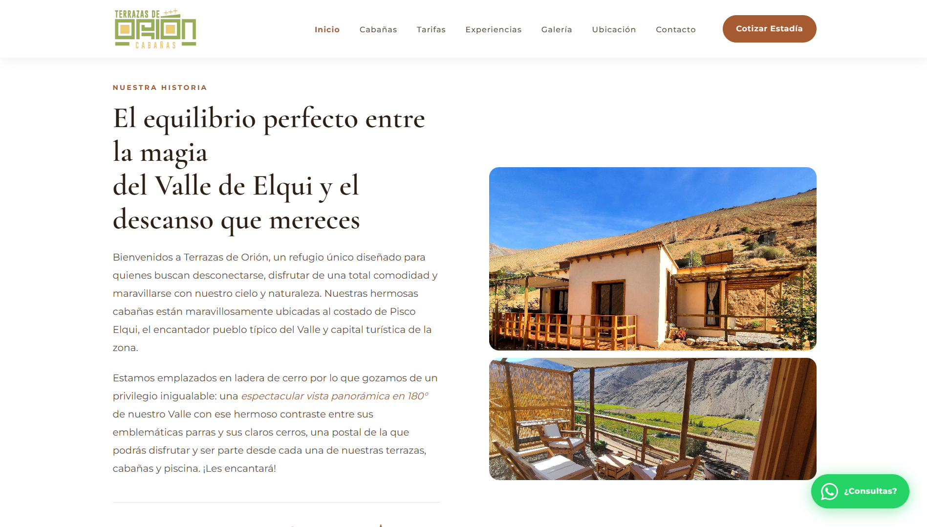 Terraza privada con vista al valle